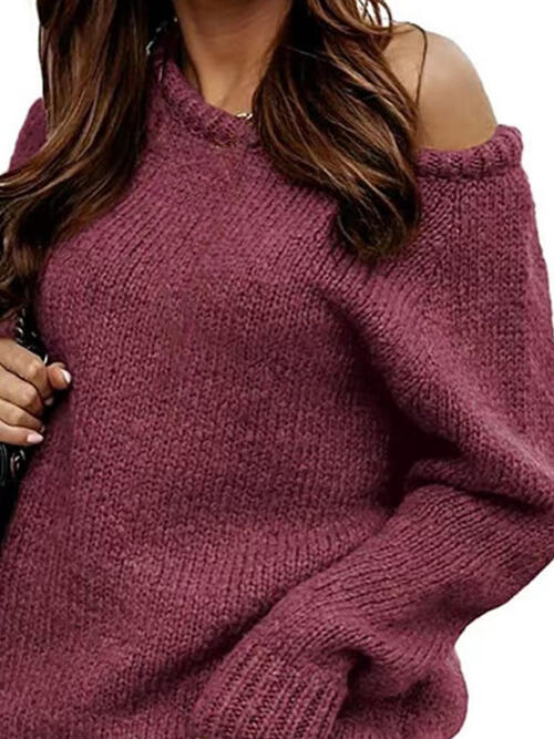 One Shoulder Long Sleeve Sweater